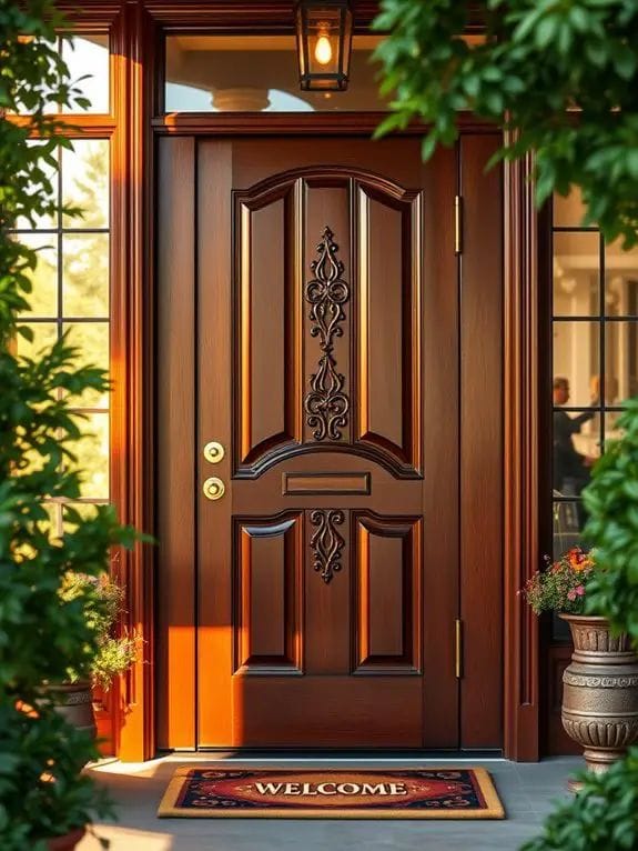 Classic Carved Wooden Entrance Door