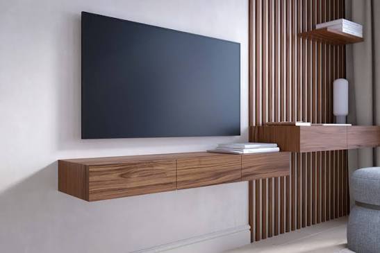 Floating Walnut TV Console