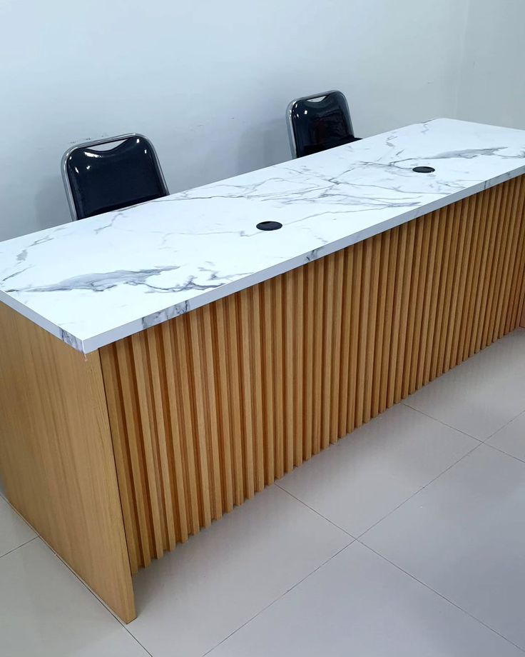 Modern Fluted Reception Desk