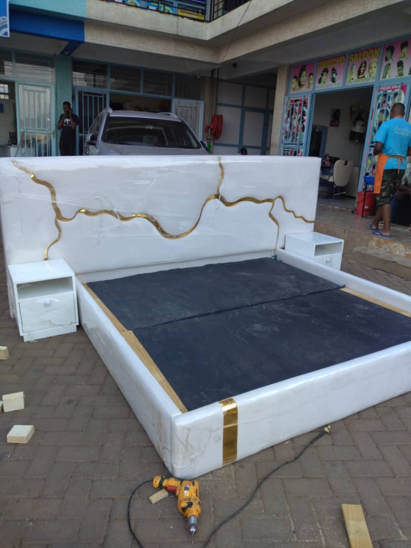 Luxury White and Gold Trim Bed