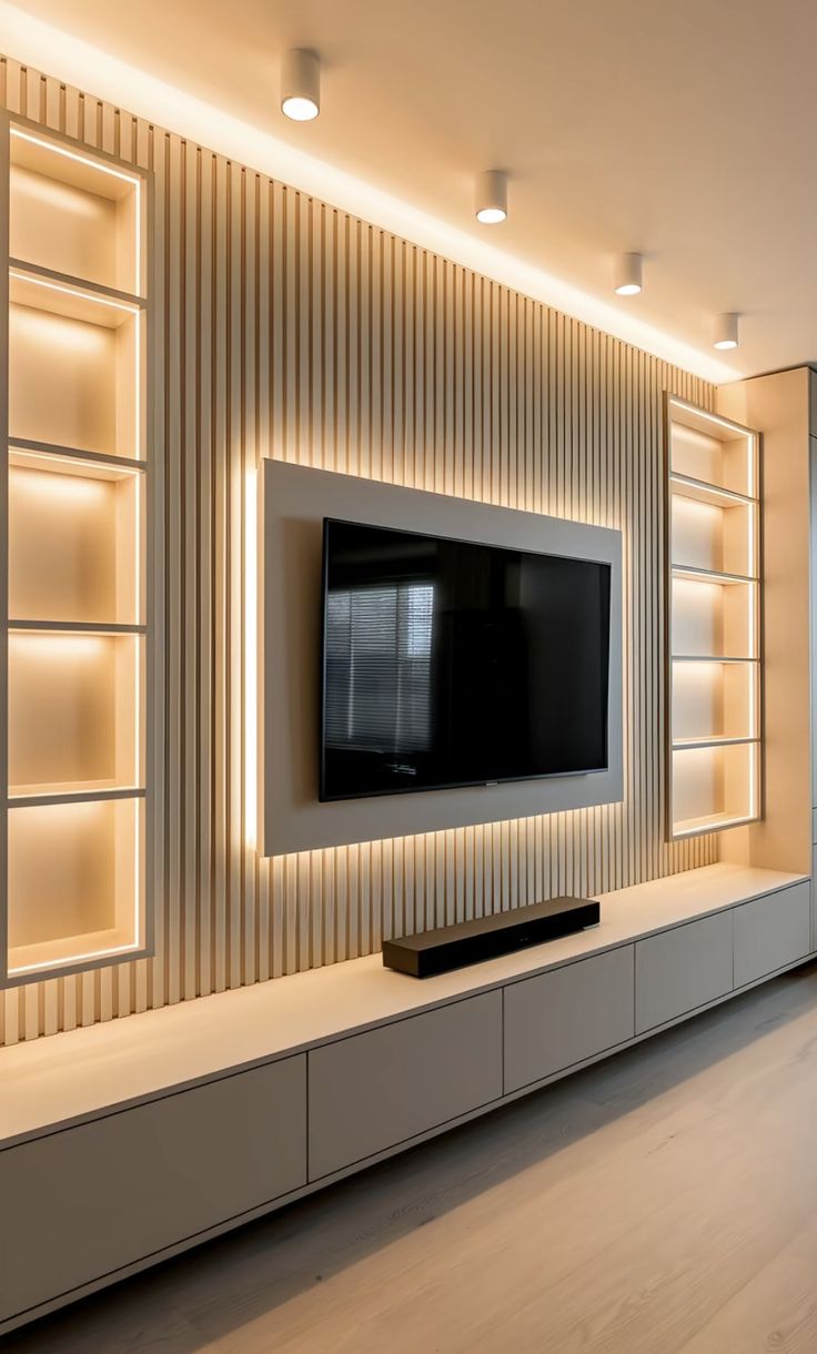 Modern LED Illuminated TV Wall Unit