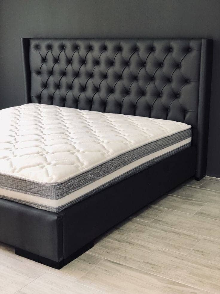 Luxurious Tufted Black Upholstered Bed Frame