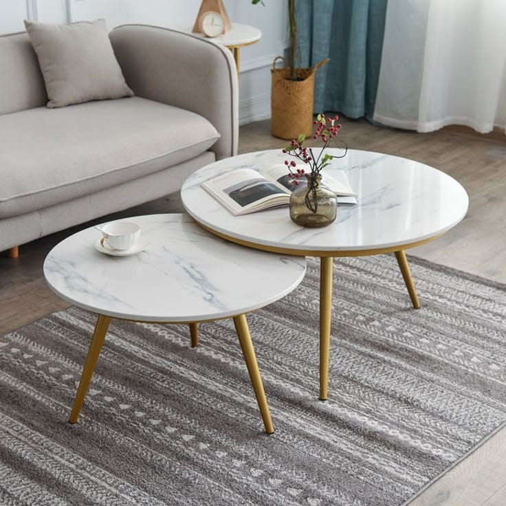 Nordic Marble Nesting Coffee Tables