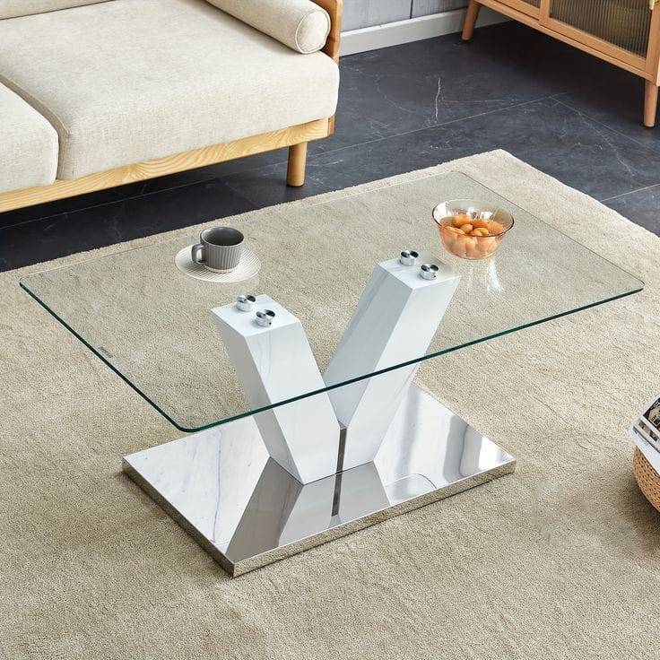 Modern Glass Top Coffee Table